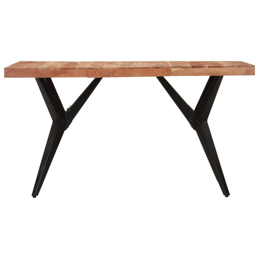 Mesa de jantar 140x70x76 cm madeira de acácia maciça preto