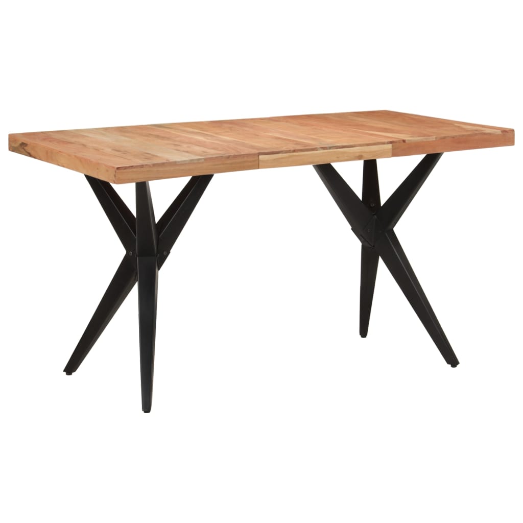 Mesa de jantar 140x70x76 cm madeira de acácia maciça preto