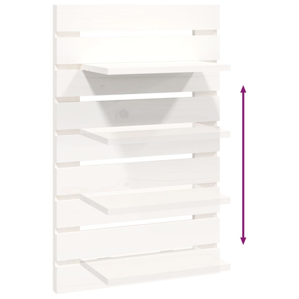 Prateleiras de montagem na parede 2 pcs pinho maciço branco