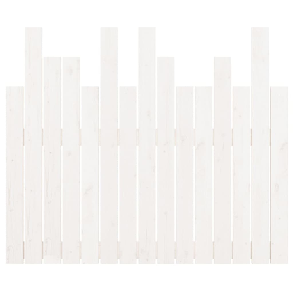 Cabeceira de parede 95,5x3x80 cm madeira de pinho maciça branco