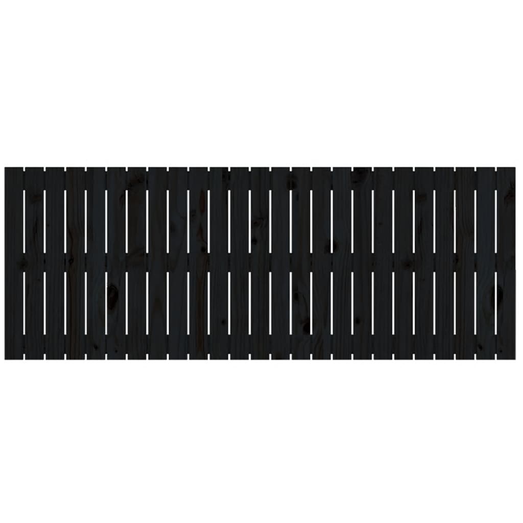 Cabeceira de parede 159,5x3x60 cm madeira de pinho maciça preto