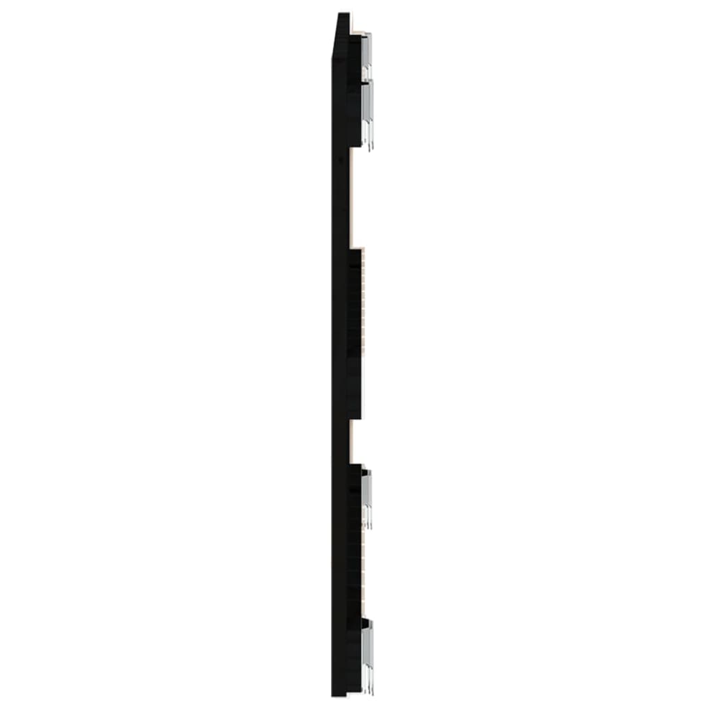 Cabeceira de parede 82,5x3x60 cm madeira de pinho maciça preto