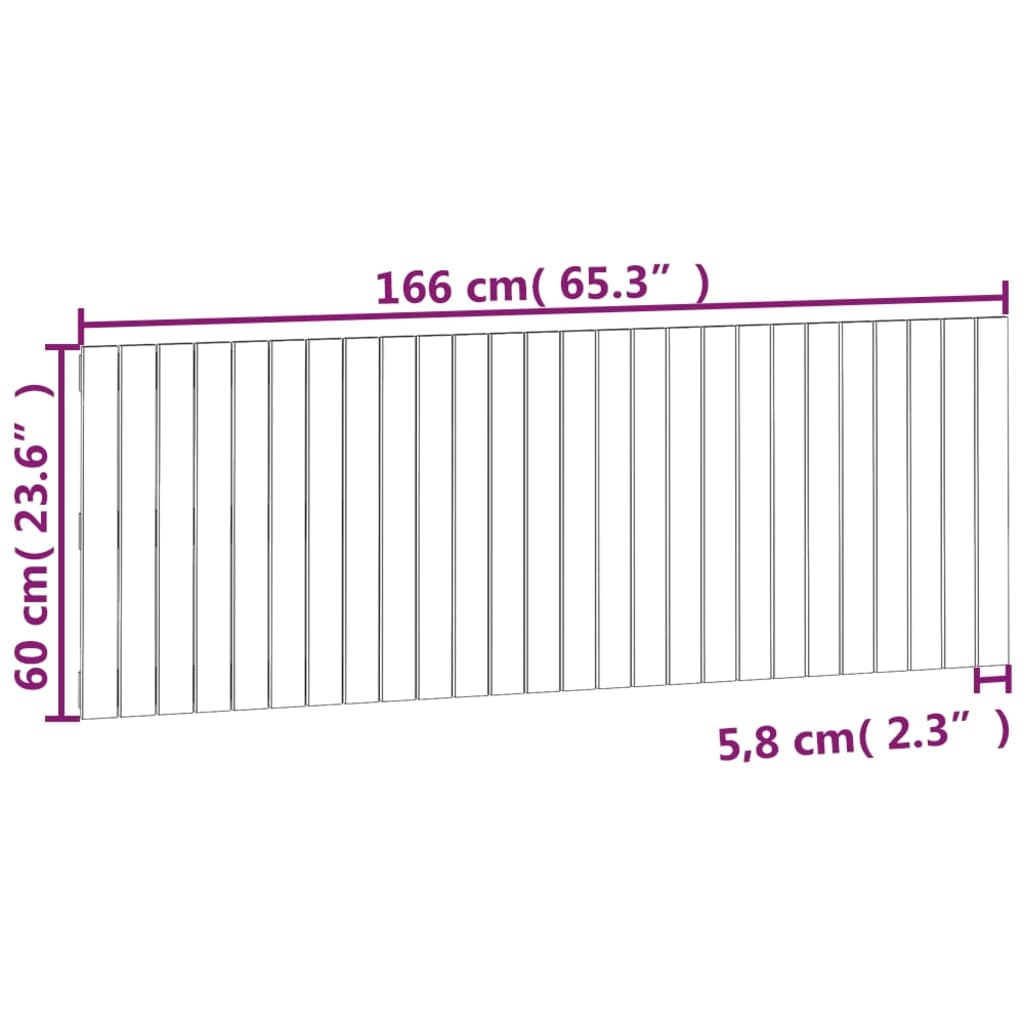 Cabeceira de parede 166x3x60 cm pinho maciço castanho-mel