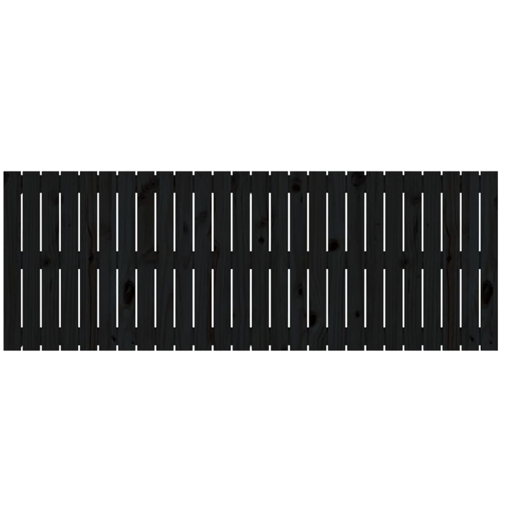 Cabeceira de parede 166x3x60 cm madeira de pinho maciça preto