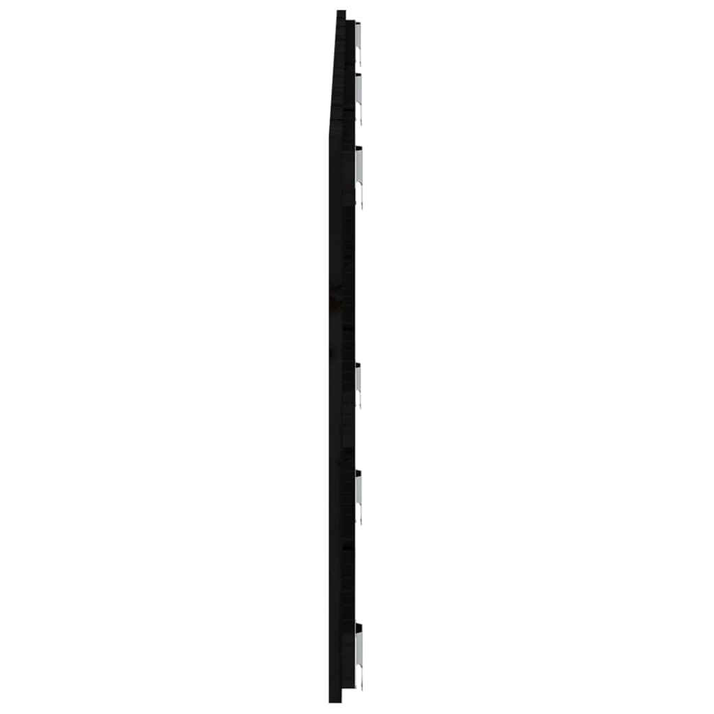 Cabeceira de parede 166x3x60 cm madeira de pinho maciça preto