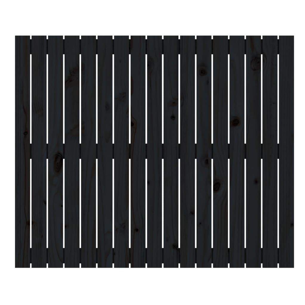 Cabeceira de parede 108x3x90 cm madeira de pinho maciça preto