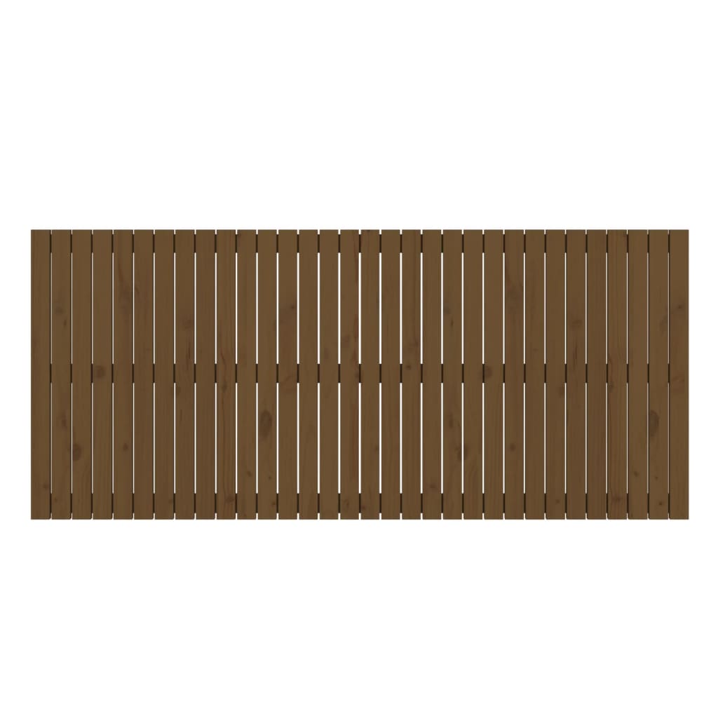 Cabeceira de parede 204x3x90 cm pinho maciço castanho-mel