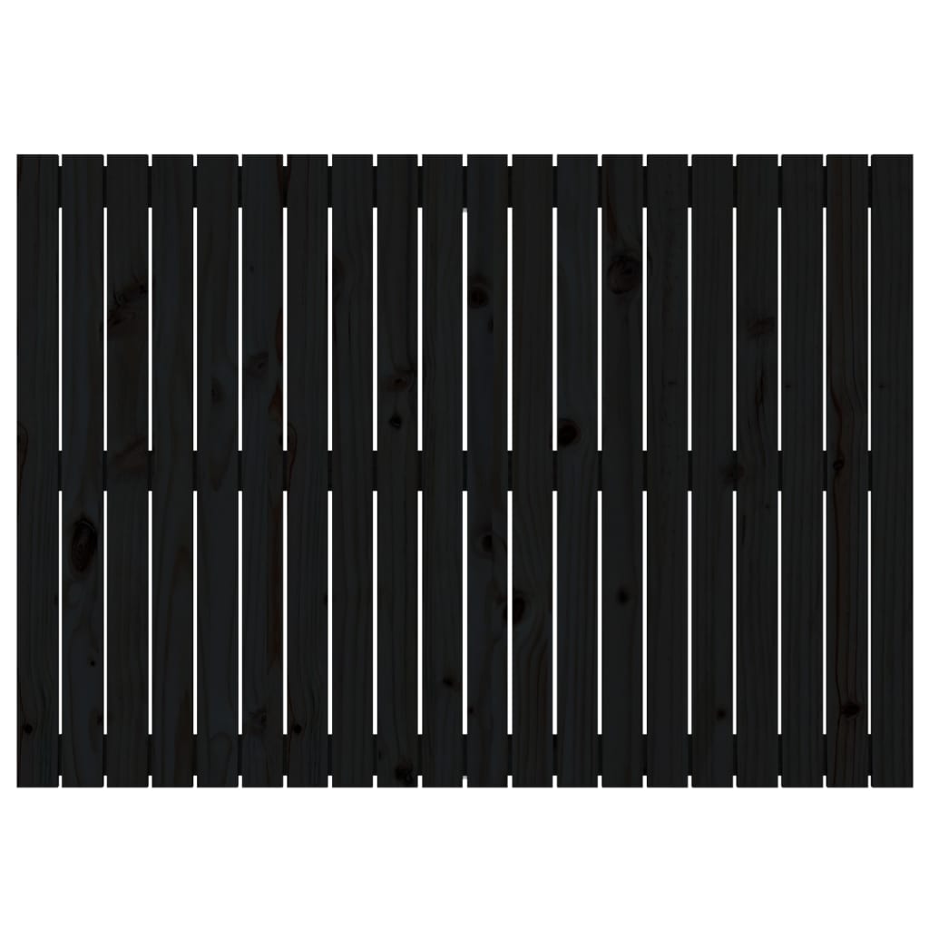 Cabeceira de parede 127,5x3x90 cm madeira de pinho maciça preto
