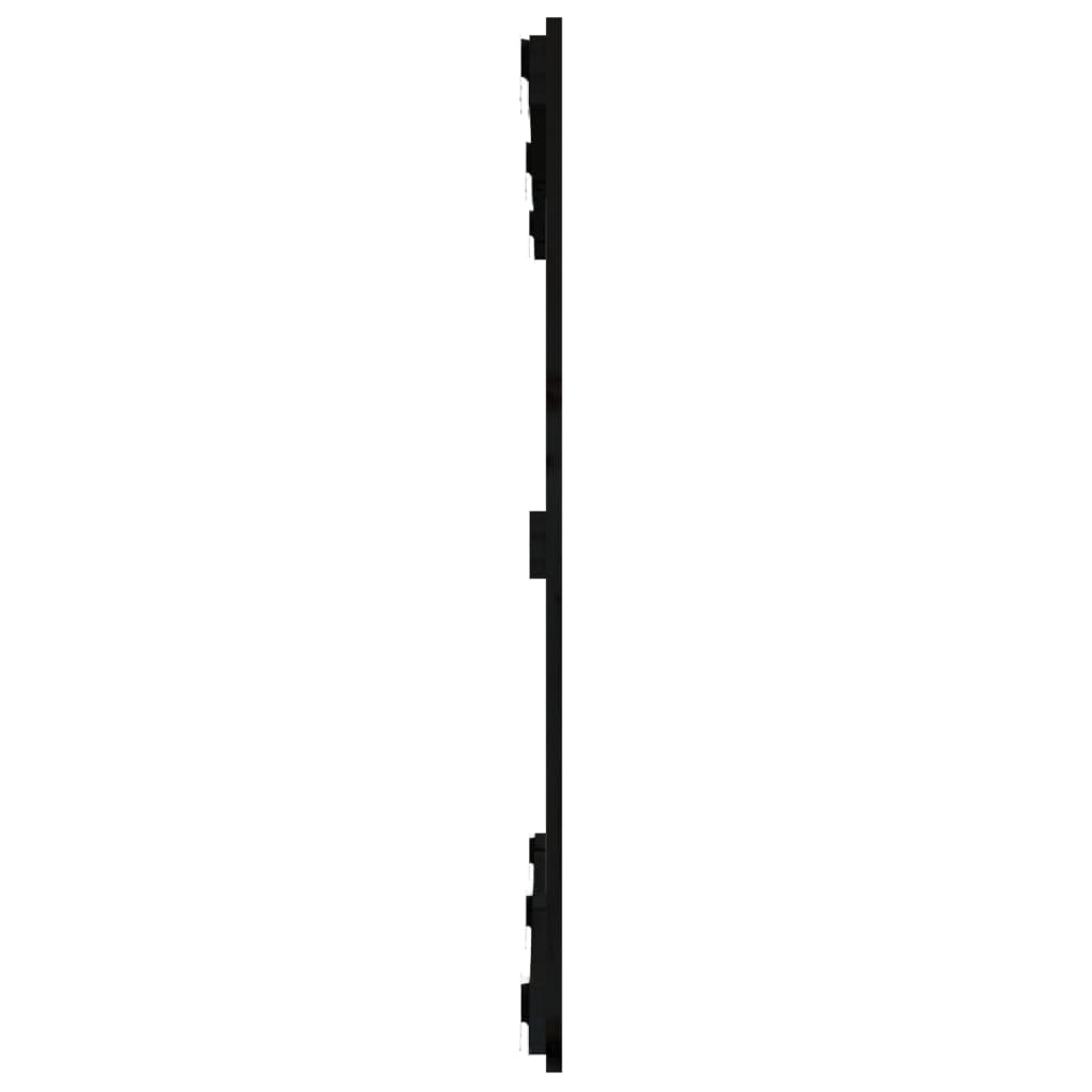 Cabeceira de parede 127,5x3x90 cm madeira de pinho maciça preto
