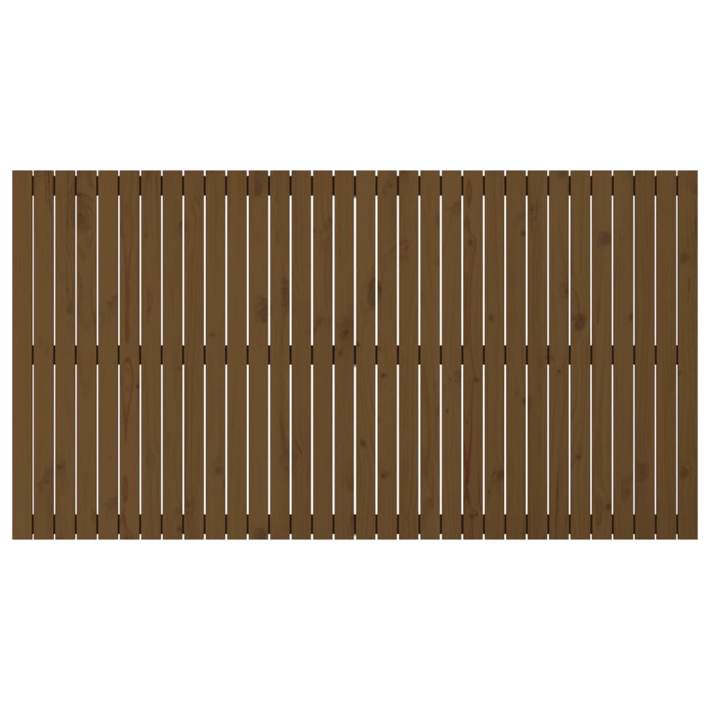 Cabeceira de parede 204x3x110 cm pinho maciço castanho-mel
