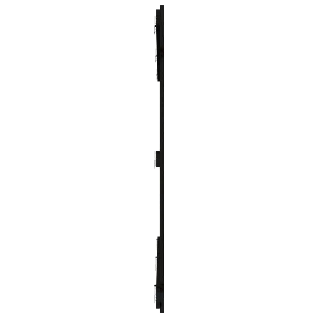 Cabeceira de parede 204x3x110 cm madeira de pinho maciça preto
