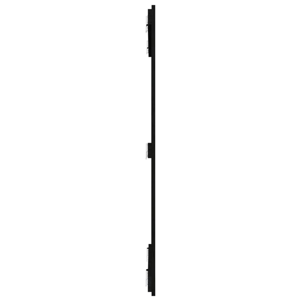 Cabeceira de parede 95,5x3x110 cm madeira de pinho maciça preto