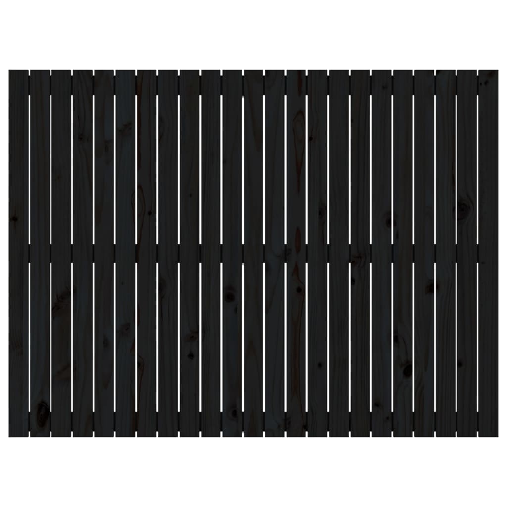 Cabeceira de parede 146,5x3x110cm madeira de pinho maciça preto