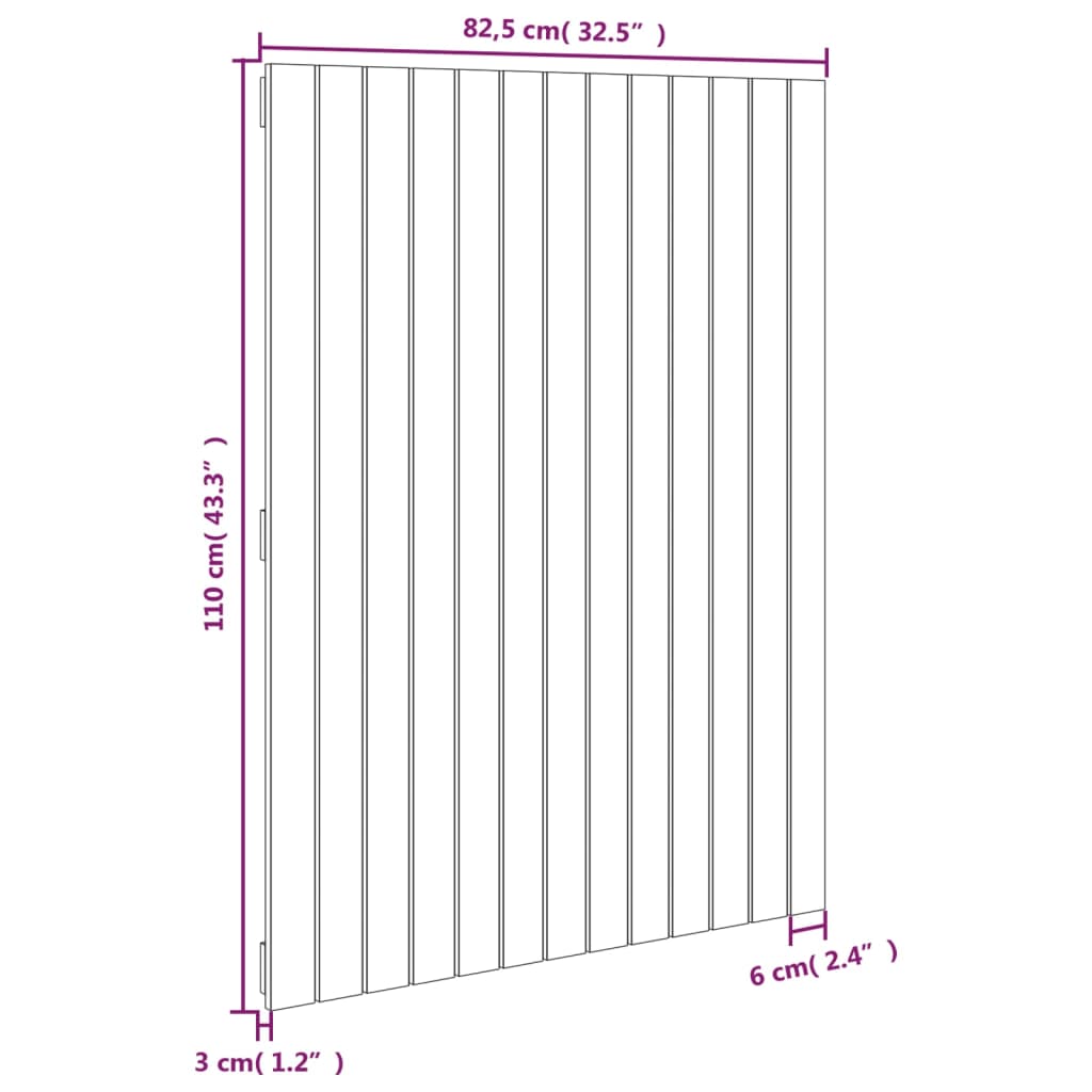 Cabeceira de parede 82,5x3x110 cm pinho maciço castanho-mel