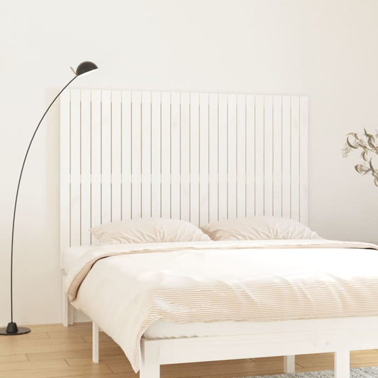 Cabeceira de parede 166x3x110 cm madeira de pinho maciça branco