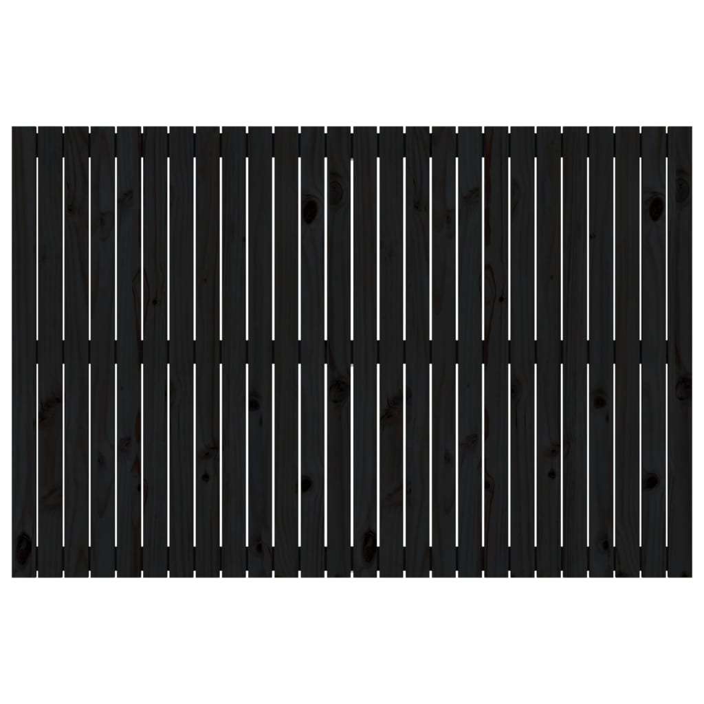 Cabeceira de parede 166x3x110 cm madeira de pinho maciça preto