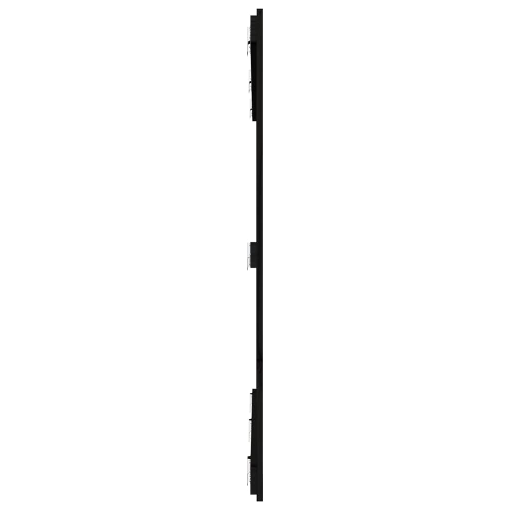 Cabeceira de parede 166x3x110 cm madeira de pinho maciça preto