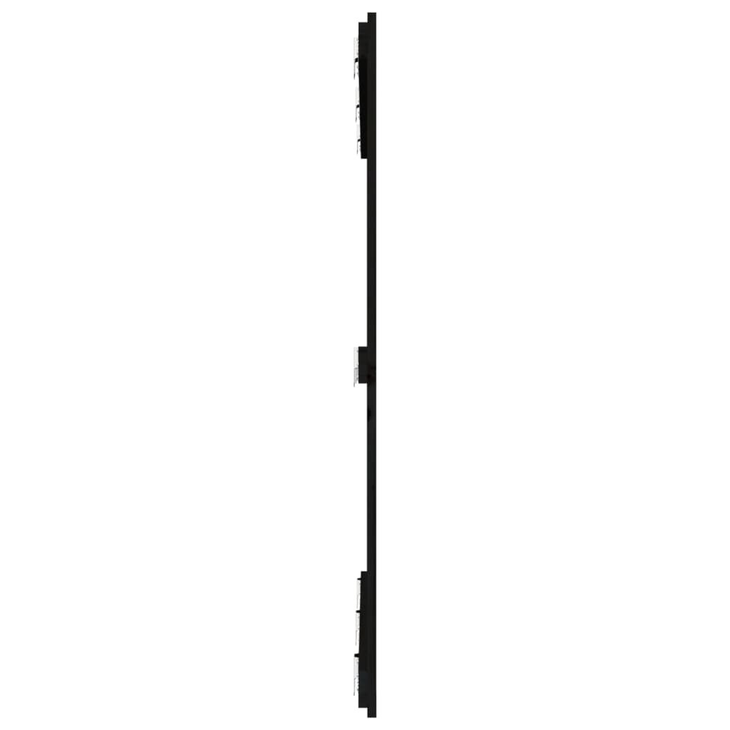 Cabeceira de parede 140x3x110 cm madeira de pinho maciça preto