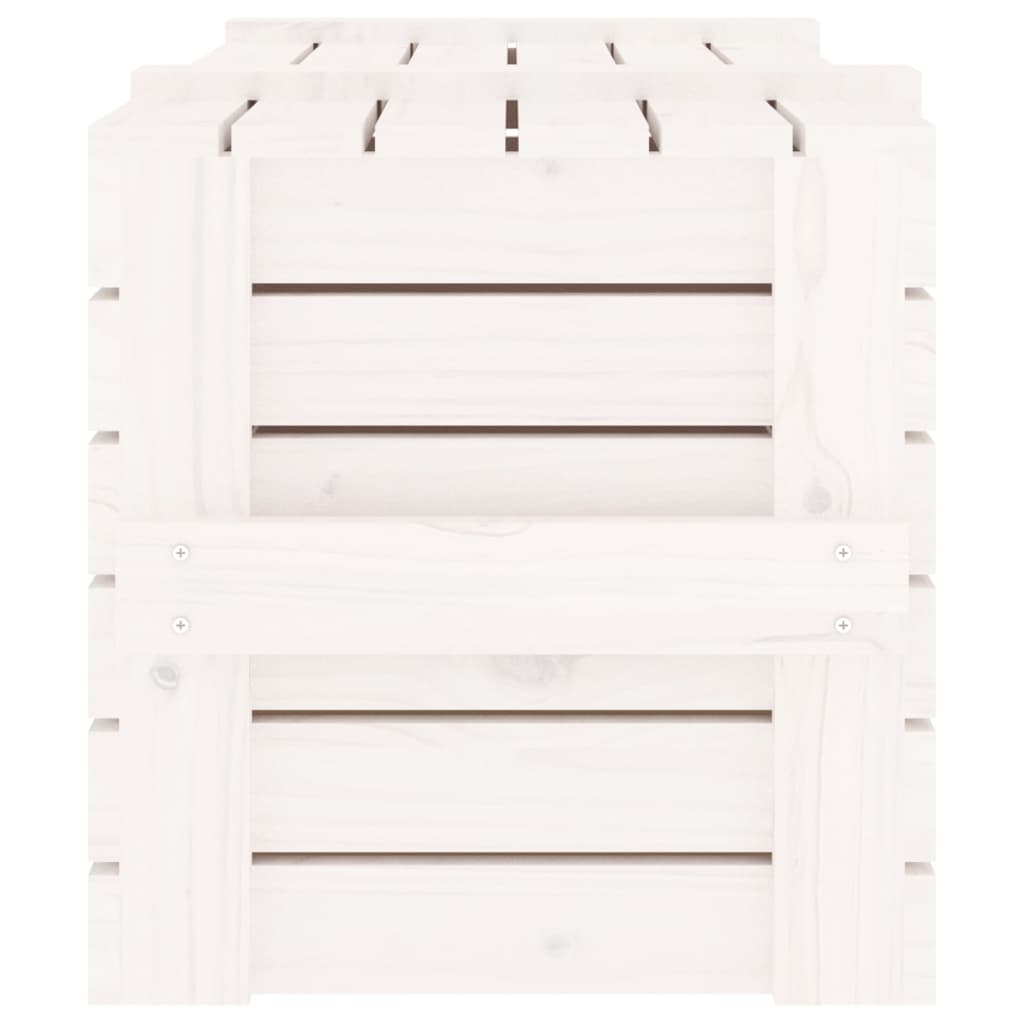 Caixa de arrumação 91x40,5x42 madeira de pinho maciça branco