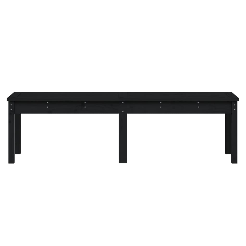 Banco de jardim c/ 2 lugares 159,5x44x45 cm pinho maciço preto