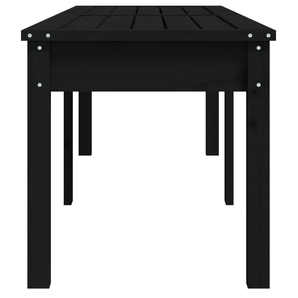 Banco de jardim c/ 2 lugares 159,5x44x45 cm pinho maciço preto