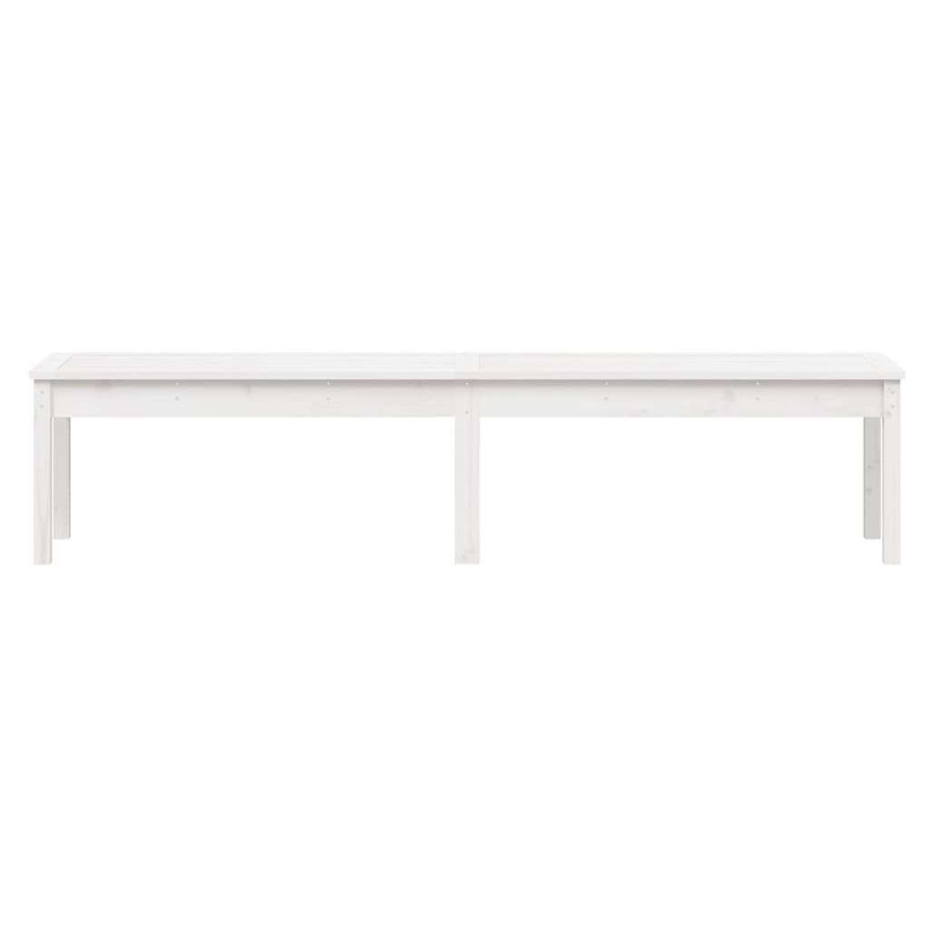 Banco de jardim com 2 lugares 203,5x44x45cm pinho maciço branco