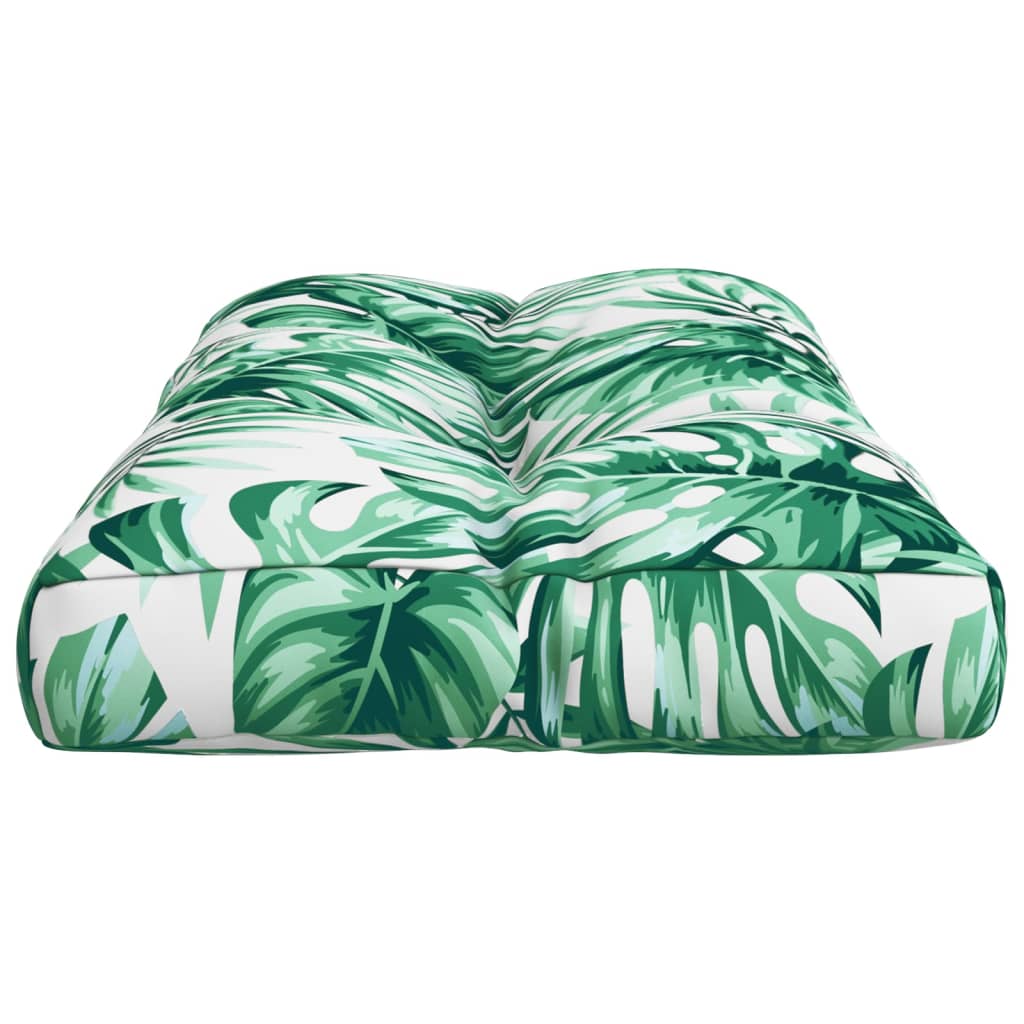 Almofadão para sofá de paletes 70x40x12 cm tecido padrão folhas