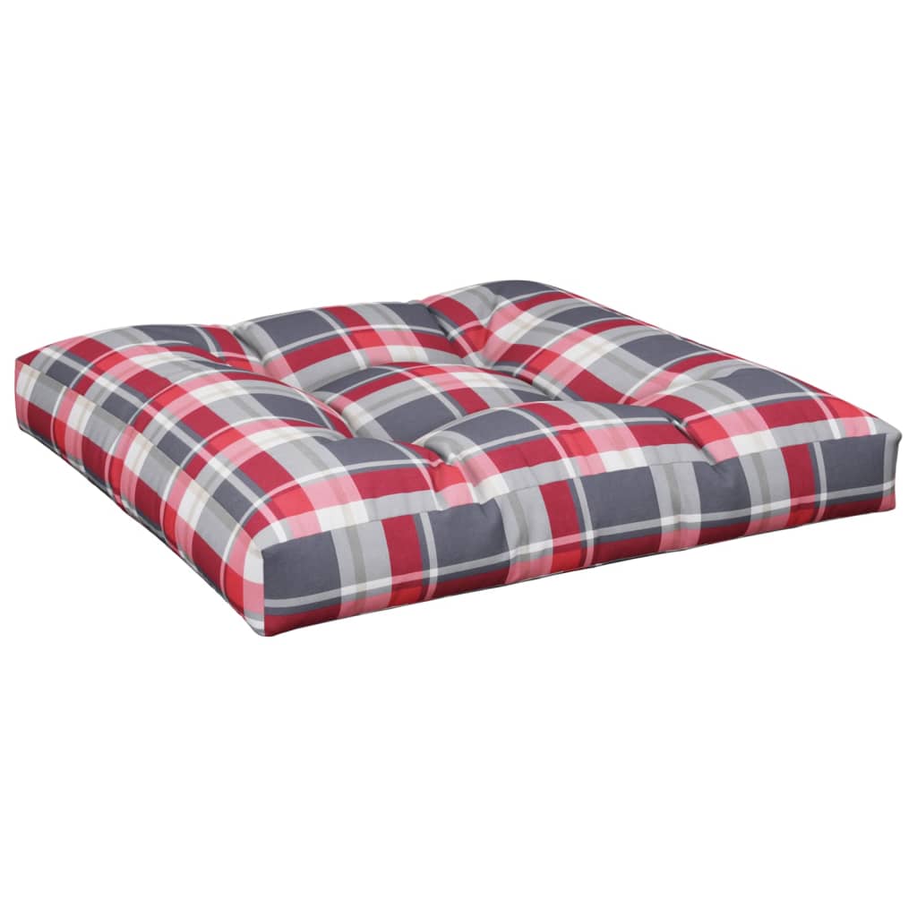 Almofadões para móveis de paletes 2 pcs tecido xadrez vermelho