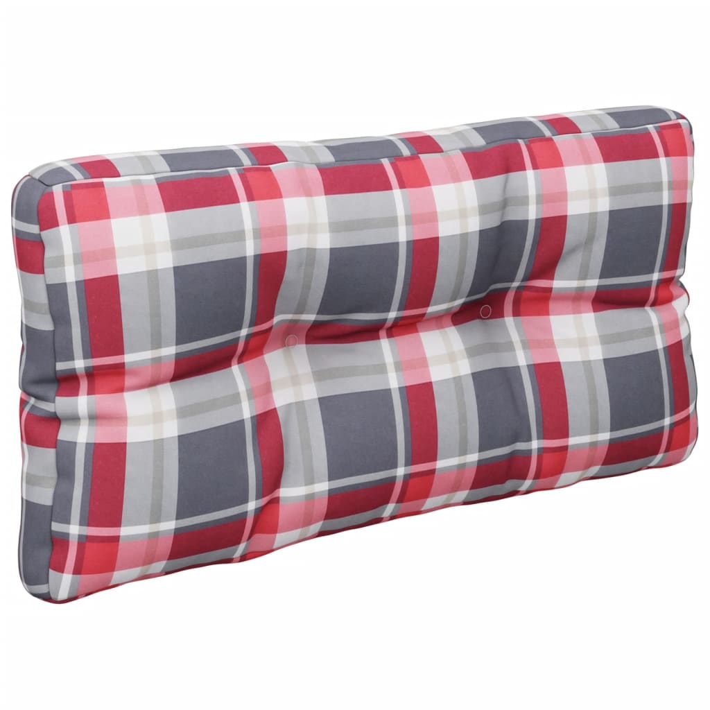 Almofadões para móveis de paletes 2 pcs tecido xadrez vermelho
