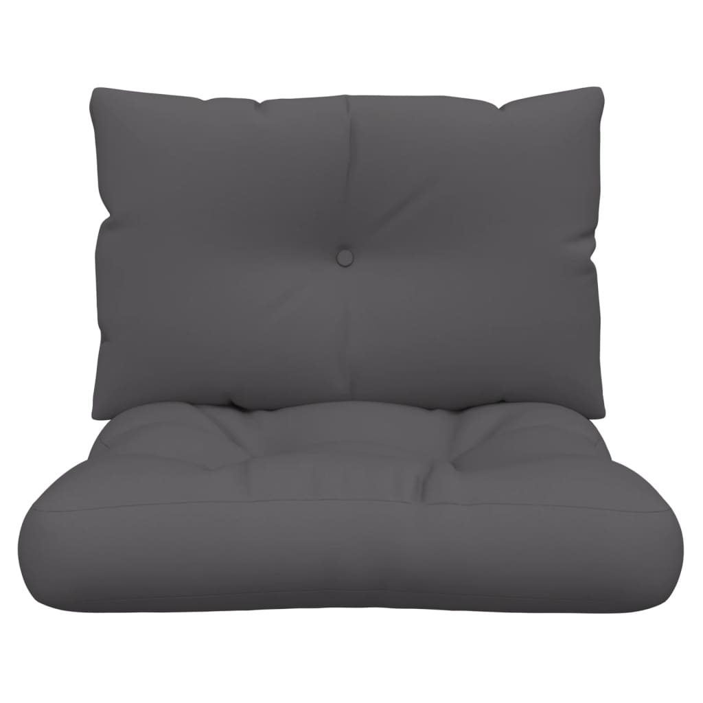 Almofadões de paletes 2 pcs tecido antracite