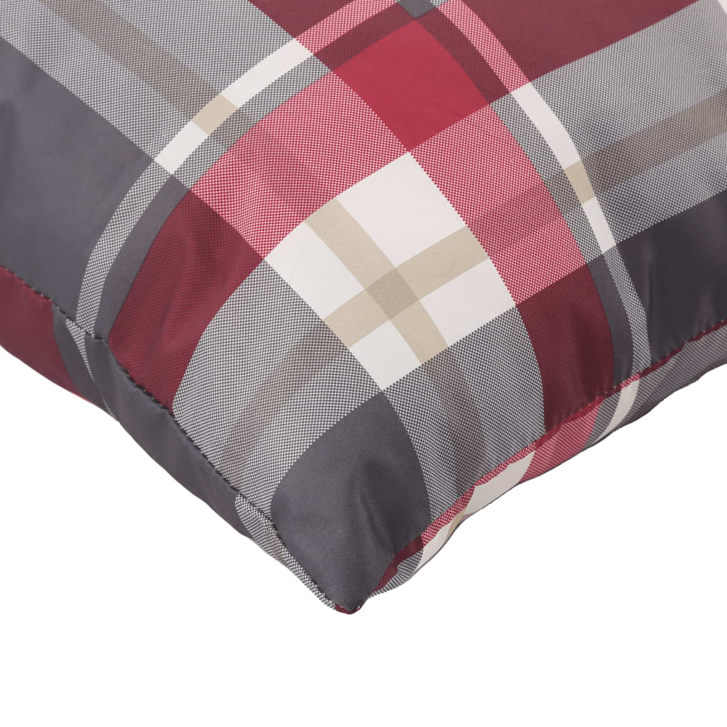 Almofadões para móveis de paletes 2 pcs tecido xadrez vermelho