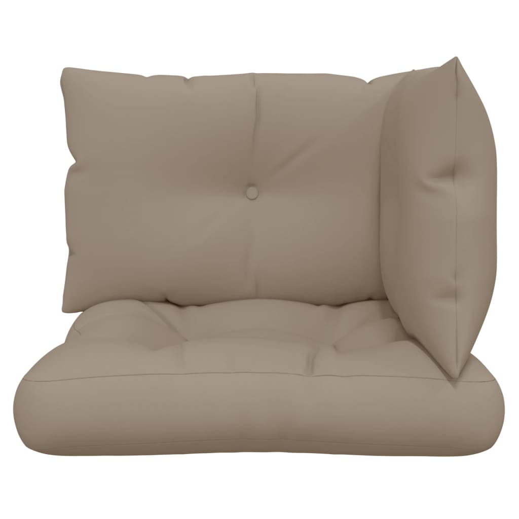 Almofadões de paletes 3 pcs tecido cinza-acastanhado