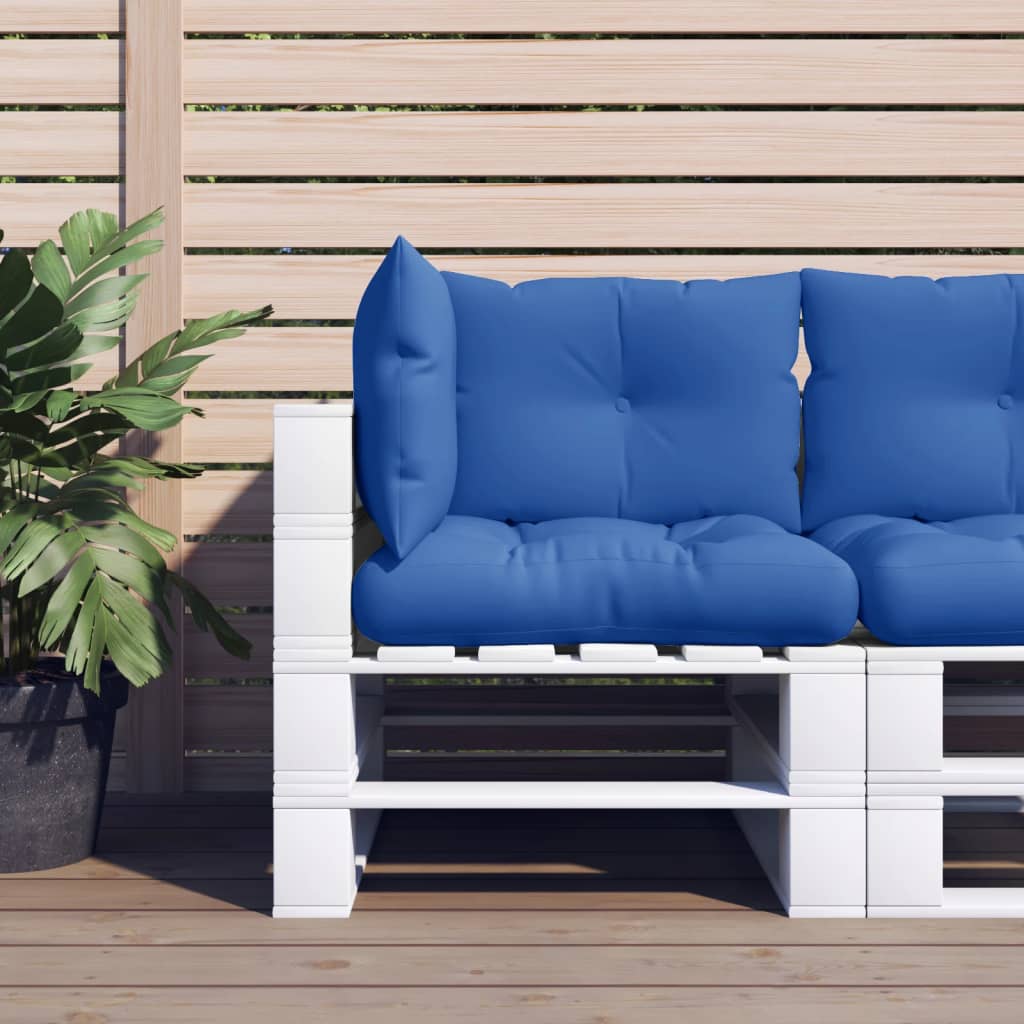 Almofadões para móveis de paletes 3 pcs tecido azul real