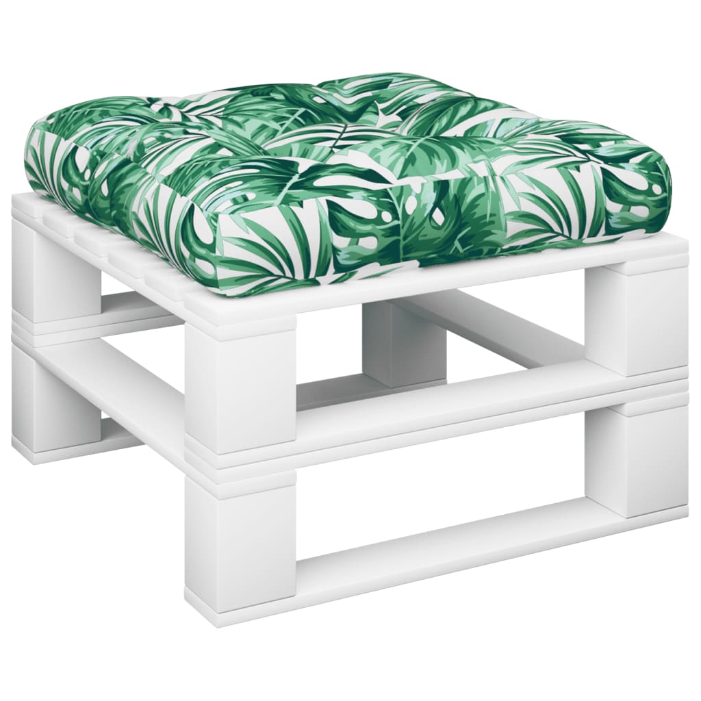 Almofadão para sofá de paletes 58x58x10 cm tecido padrão folhas