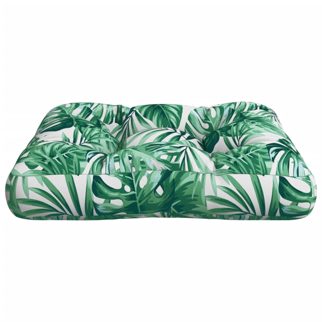 Almofadão para sofá de paletes 58x58x10 cm tecido padrão folhas