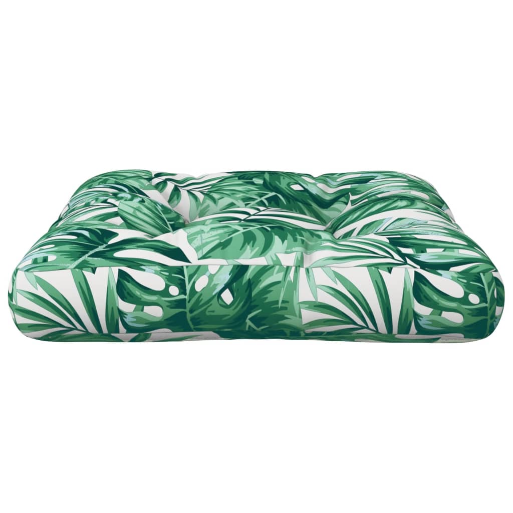 Almofadão para sofá de paletes 58x58x10 cm tecido padrão folhas