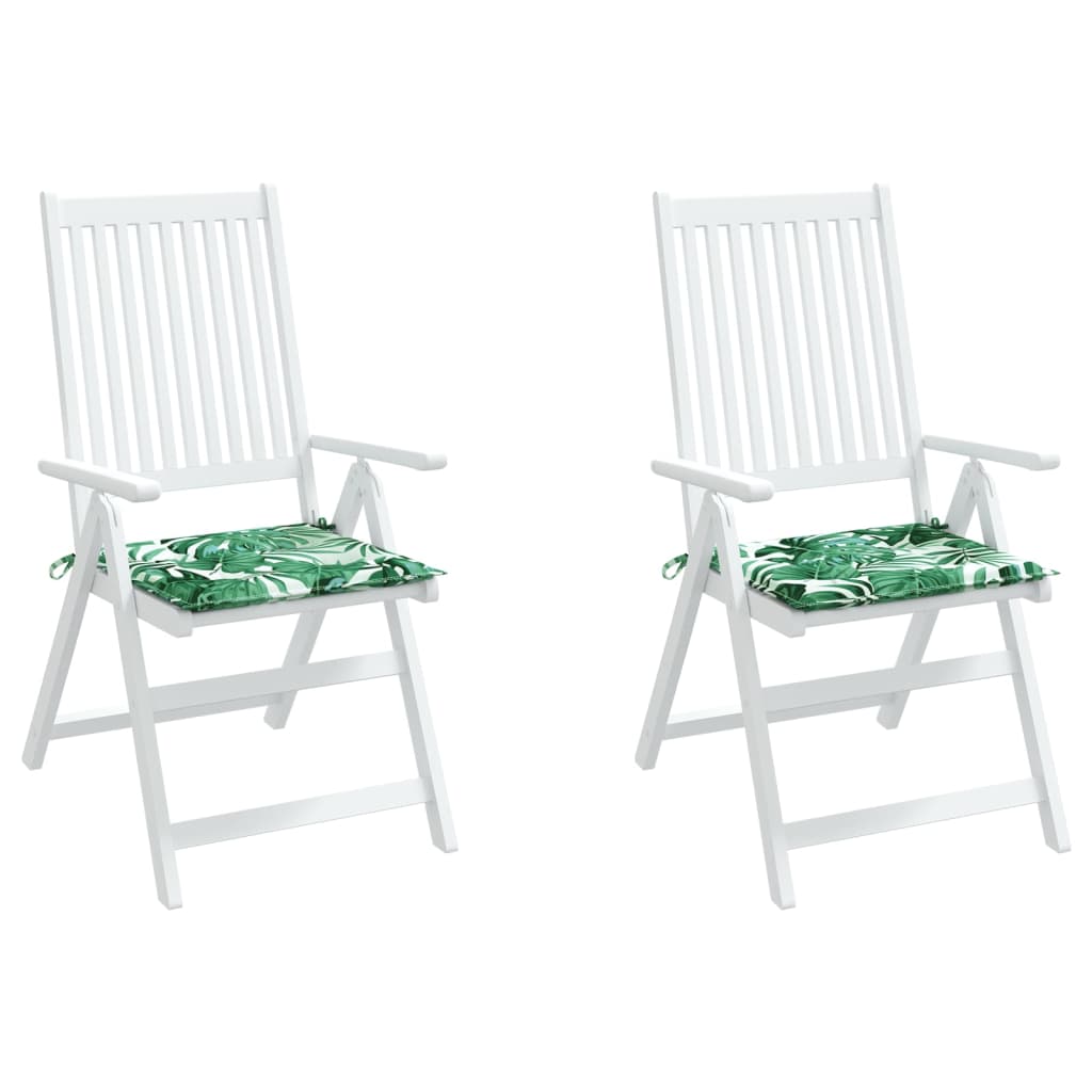 Almofadões p/ cadeira 2pcs 40x40x3cm tecido padrão folhas