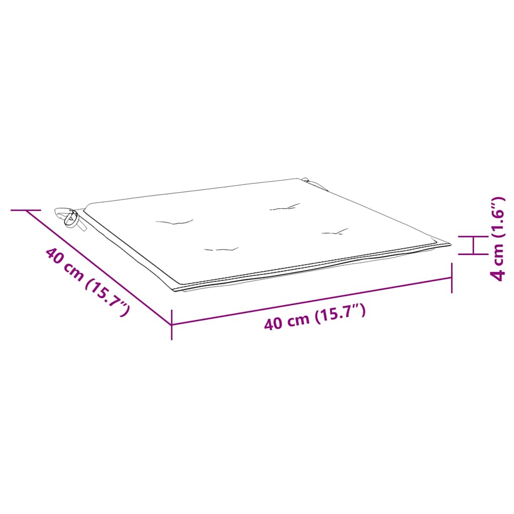 Almofadões p/ cadeira 4pcs 40x40x4 cm tecido riscas azul/branco