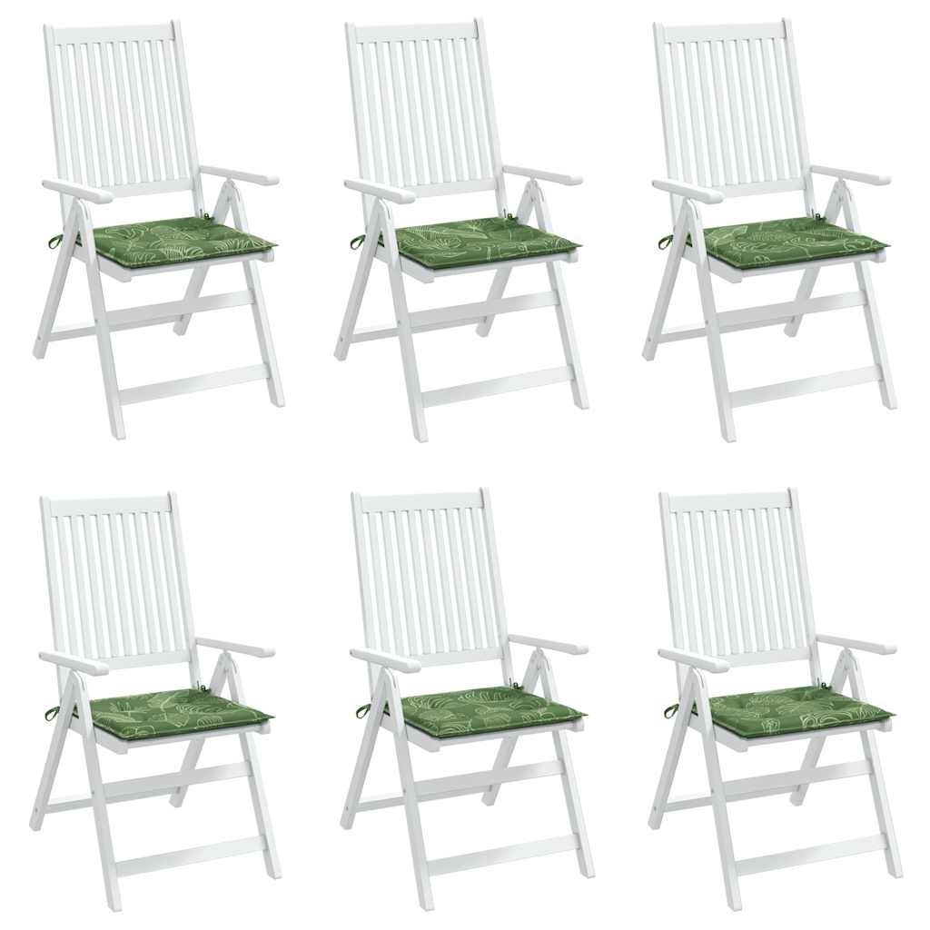 Almofadões p/ cadeira 6pcs 40x40x4cm tecido padrão folhas