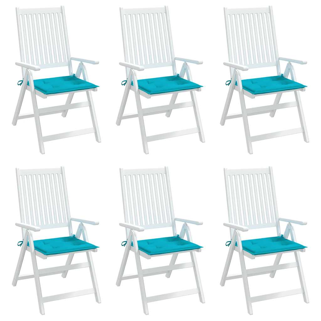 Almofadões p/ cadeira 6 pcs 40x40x4 cm tecido turquesa