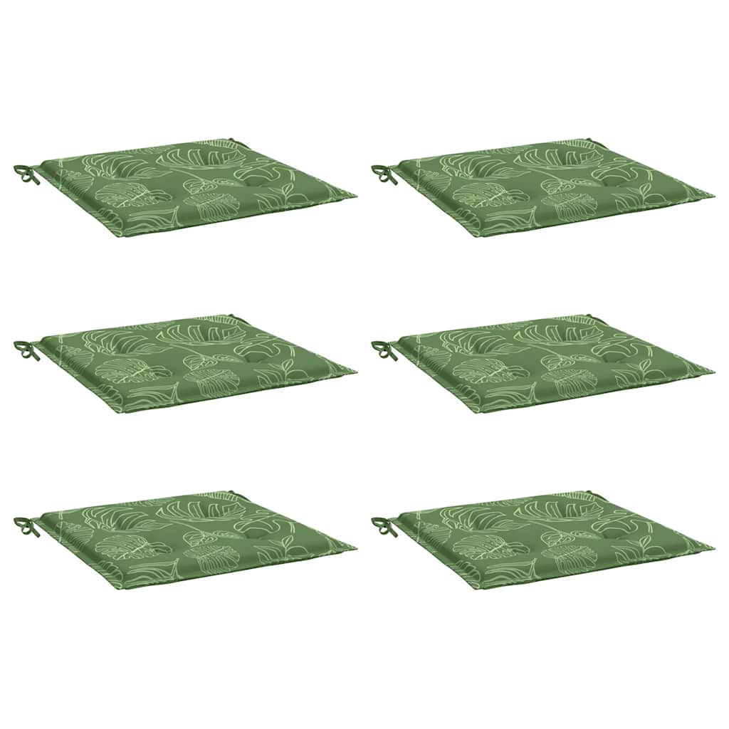 Almofadões p/ cadeira 6pcs 50x50x4cm tecido padrão folhas