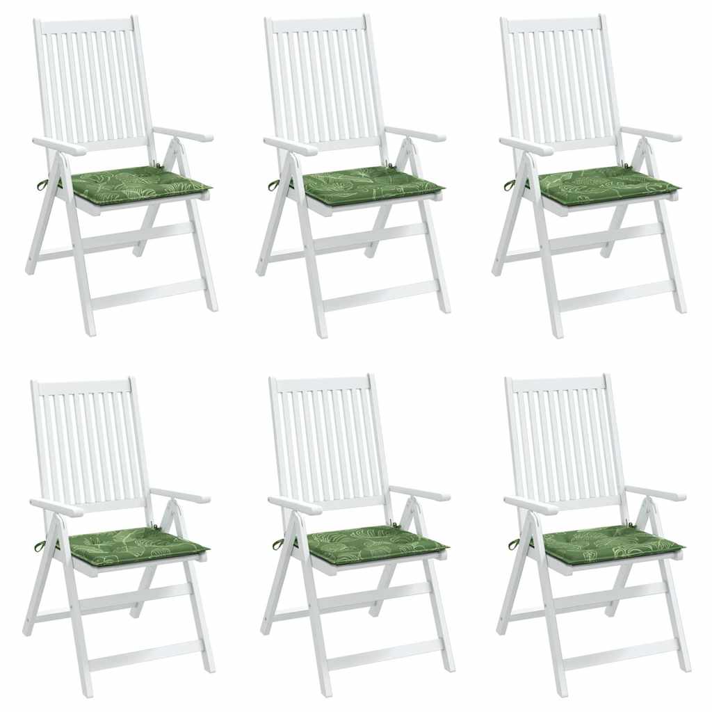 Almofadões p/ cadeira 6pcs 50x50x4cm tecido padrão folhas