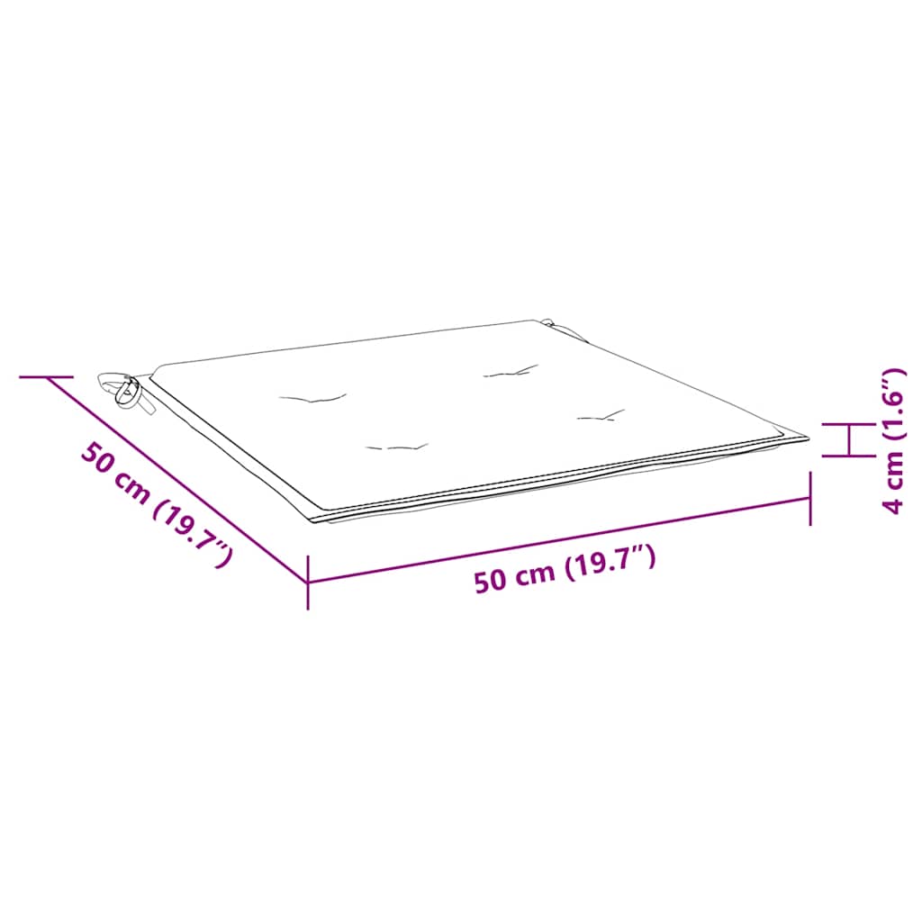 Almofadões p/ cadeira 2pcs 50x50x4cm tecido rosa