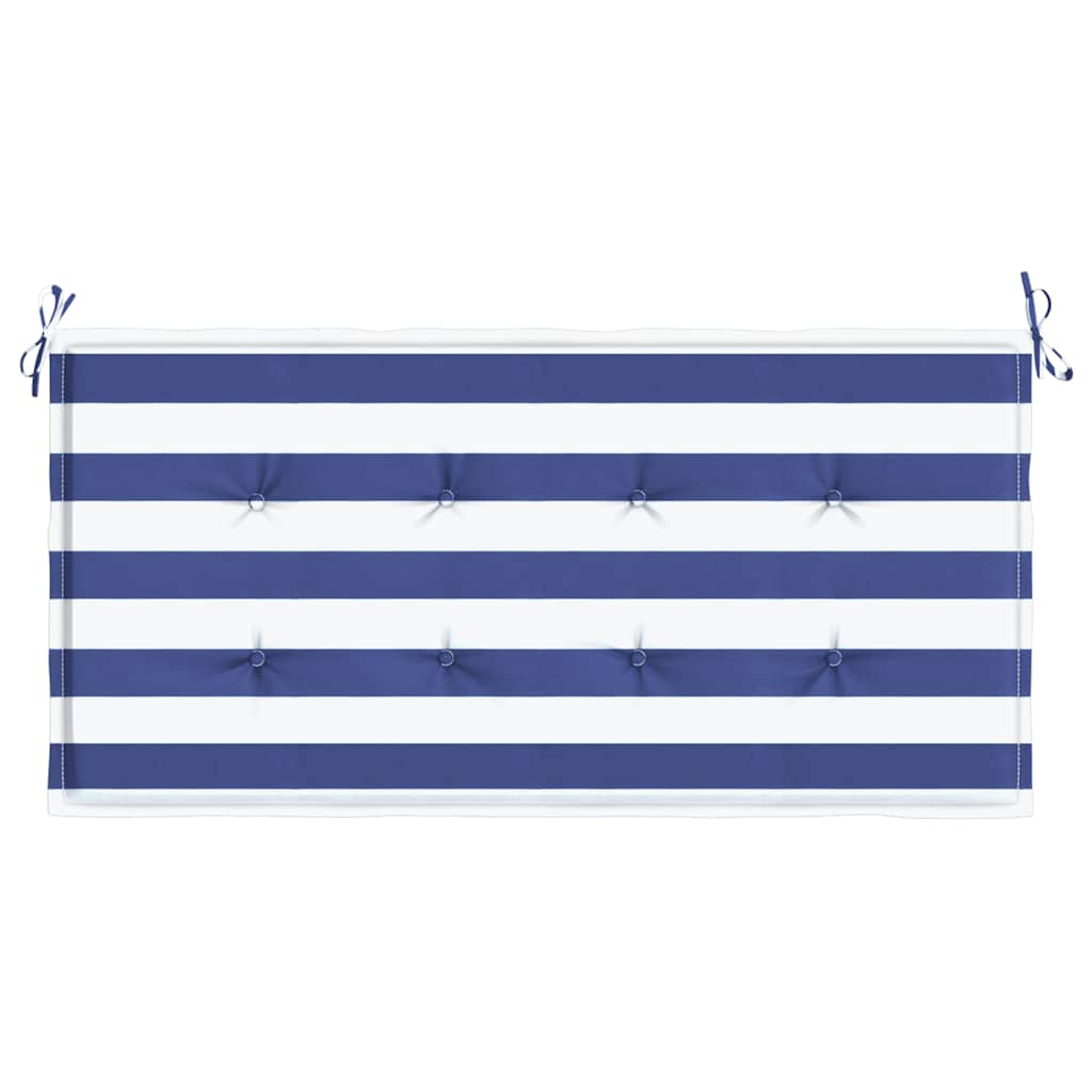 Almofadão p/ banco jardim 100x50x4 cm tecido oxford azul/branco