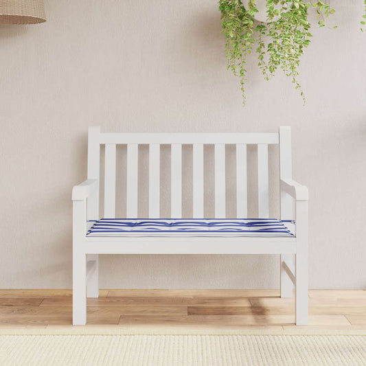 Almofadão p/ banco jardim 100x50x4 cm tecido oxford azul/branco