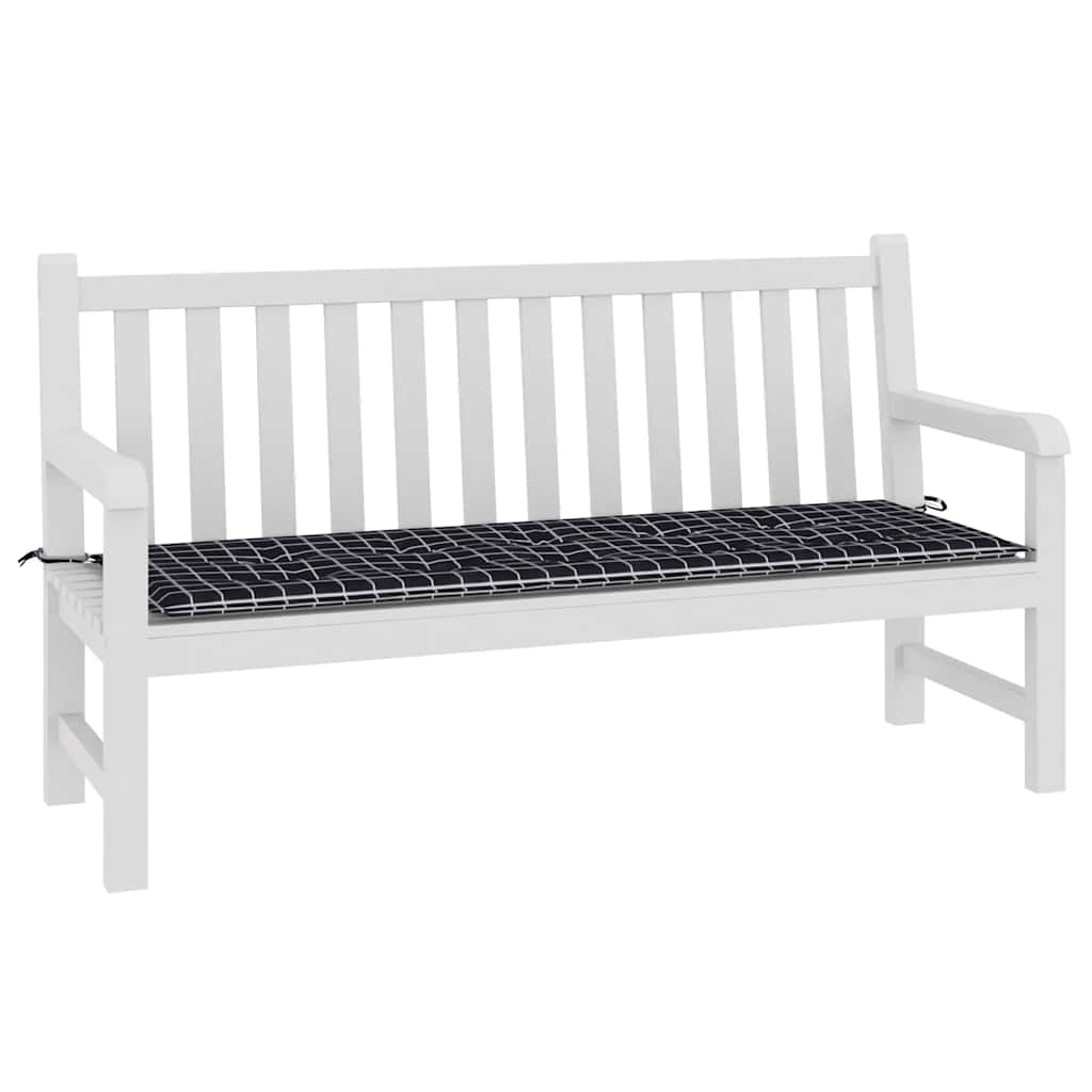 Almofadão p/ banco jardim 150x50x4cm tecido oxford xadrez preto