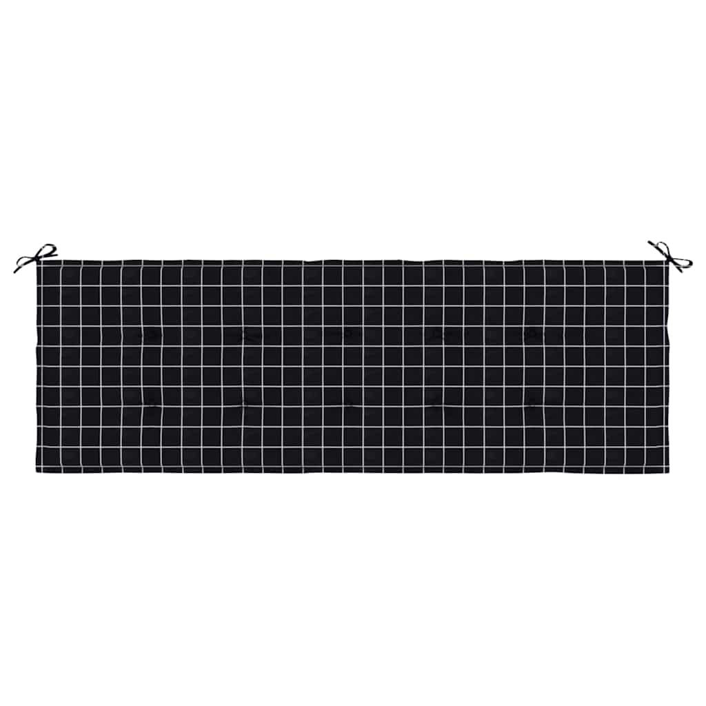 Almofadão p/ banco jardim 150x50x4cm tecido oxford xadrez preto