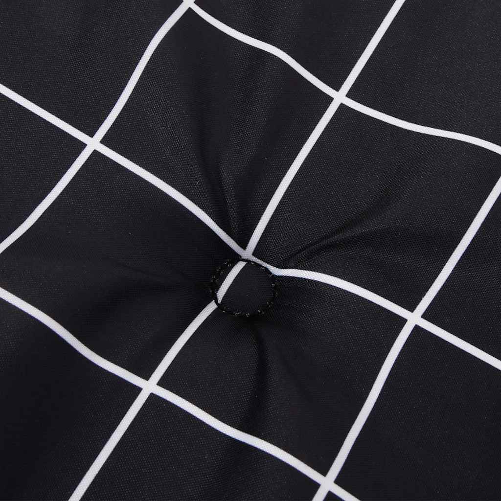 Almofadão p/ banco jardim 150x50x4cm tecido oxford xadrez preto