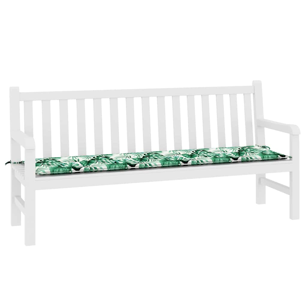 Travesseiro para Banco de Jardim Floral Verde 180 x 50 x 4 cm