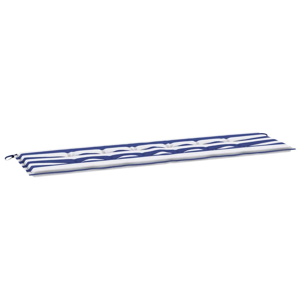 Travesseiro para Banco de Jardim Azul e branco 180 x 50 x 4 cm